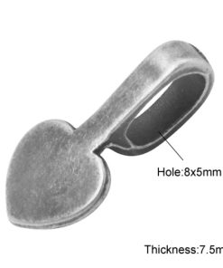 Medál rögzítő ezüst szív 22x10,5x7,5mm 2db