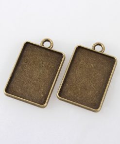 Alternative view of Medál alap antik bronz téglalap 25x18mm 1db