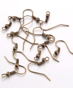 Alternative view of Akasztós fülbevalóalap Antik bronz 18X11 20db