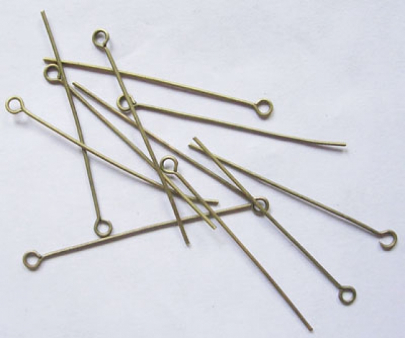Antik bronz szerelőpálca szemes 45-55x0,7mm 30db