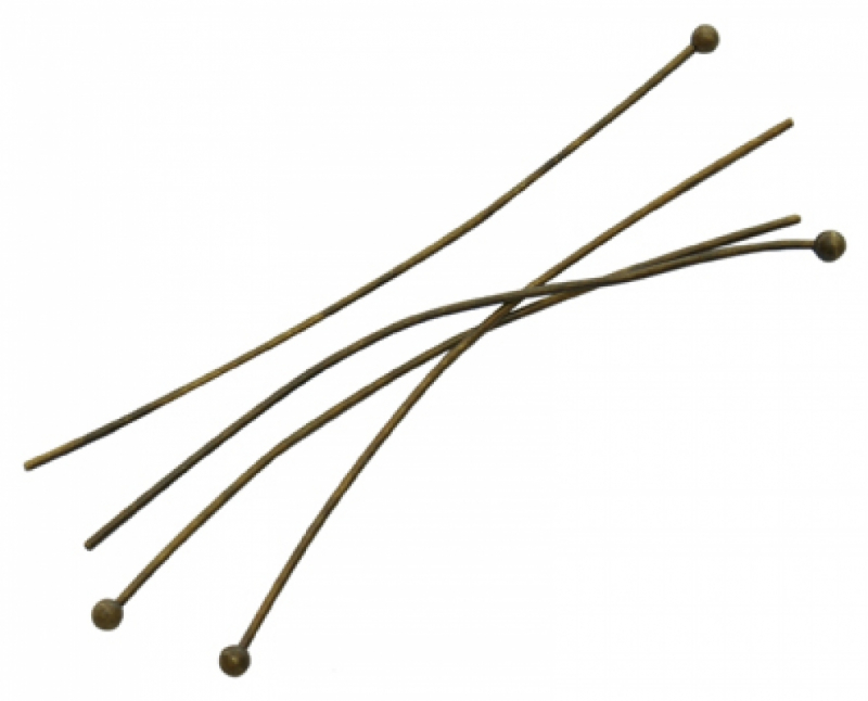 Szerelőpálca antik bronz gömbfejű 45-55mmX0,6mm 30db