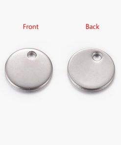 Rozsdamentes acél kerek medál 2db