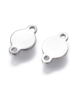 Rozsdamentes acél kerek medál 8mm 2db