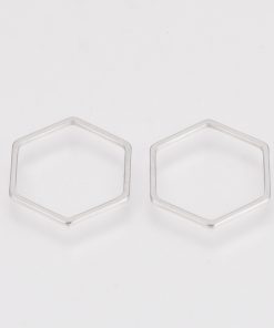 Rozsdamentes acél medál hexagon kicsi 2db