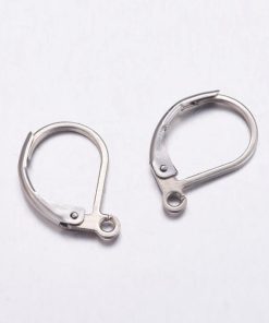 Akasztós fülbevaló alap rozsdamentes acél csepp 1 pár