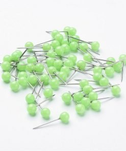 Világoszöld akril műszem rozsdamentes tűvel 10db