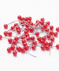 Piros akril műszem rozsdamentes tűvel 10db