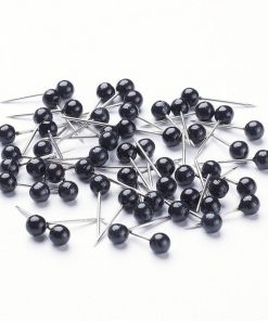 Fekete akril műszem rozsdamentes tűvel 10db