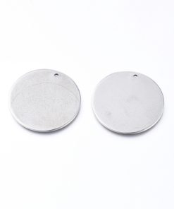 304 Rozsdamentes acél kör medál acél színű 25mm 2db