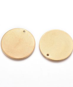304 Rozsdamentes acél kör medál arany 25mm 2db