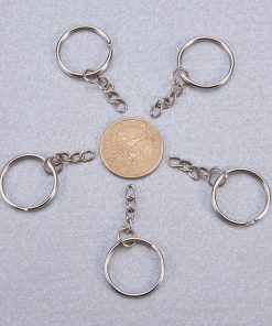 Alternative view of Kulcstartó karika lánccal 25x46mm 5db