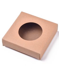 Ajándékdoboz natur lapos ablakkal 1db