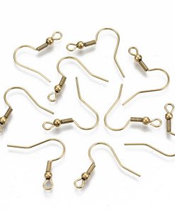 Alternative view of Akasztós fülbevaló alap rozsdamentes acél 18K arany színű 2db