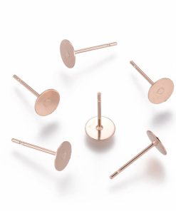 Bedugós fülbevaló rozsdamentes acél rózsa arany színben 6mm 2db