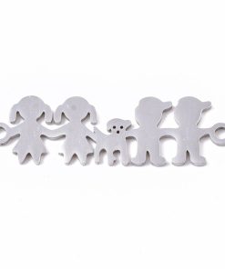 Lány fiúval és kutyával Rozsdamentes acél medál 1db