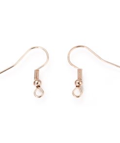 Akasztós fülbevaló alap rózsa arany 18mm 10db