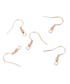 Alternative view of Akasztós fülbevaló alap rózsa arany 18mm 10db