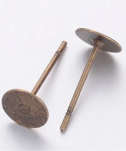 Bedugós fülbevaló alap antik bronz 6mm  10db