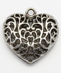 Antik ezüst szív medál 35x34,5x11mm