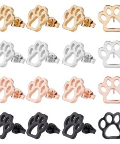 Macska tappancs rozsdamentes acél arany fülbevaló 1pár