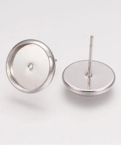 Bedugós fülbevaló alap ezüst tányéros 10mm  1 pár