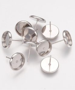 Alternative view of Bedugós fülbevaló alap ezüst tányéros 10mm  1 pár