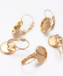 Alternative view of Akasztós fülbevaló alap körtányéros arany 12mm 1 pár