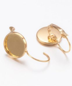 Akasztós fülbevaló alap körtányéros arany 12mm 1 pár