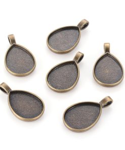 Alternative view of Medál alap antik bronz csepp 14x10mm 1db