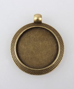 Medál alap antik bronz kör díszes 25mm 1db