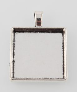 Medál alap ezüst négyzet 25x25mm 1db