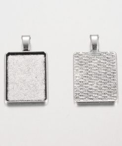 Medál alap ezüst téglalap 25x16mm 1db