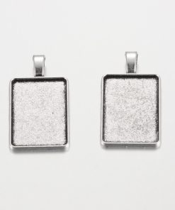 Alternative view of Medál alap ezüst téglalap 25x16mm 1db