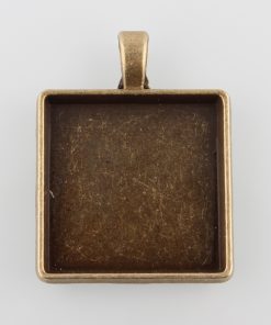 Alternative view of Medál alap antik bronz négyzet 25mm 1db