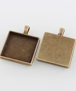 Medál alap antik bronz négyzet 25mm 1db