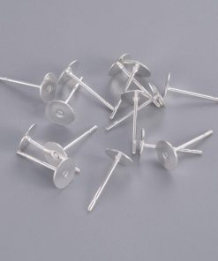 Bedugós fülbevaló alap ezüst színű rozsdamentes tűvel 6mm 10db