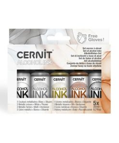 Cernit alkoholos tinta szett metál színek 5x20 ml