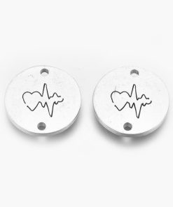 Nemesacél szíves szívhangos  medál ezüst színű