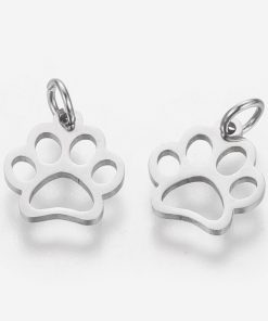 Nemesacél tappancsos medál ezüst színű