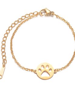 Nemesacél tappancs karkötő arany színű lánccal