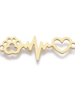 Nemesacél szivecskés tappancsos szívhang medál arany színű