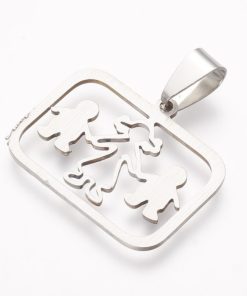 Alternative view of Nemesacél gyerekek-anyu medál ezüst színben