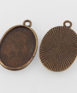 Medál alap antik bronz ovál 25x18mm 1db