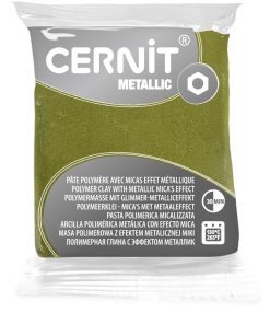 Cernit metallic zöld arany 56g