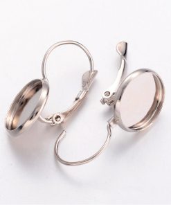 Akasztós fülbevaló alap tányérral platina 12mm 1 pár