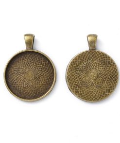 Medál alap antik bronz kör 25mm 1db