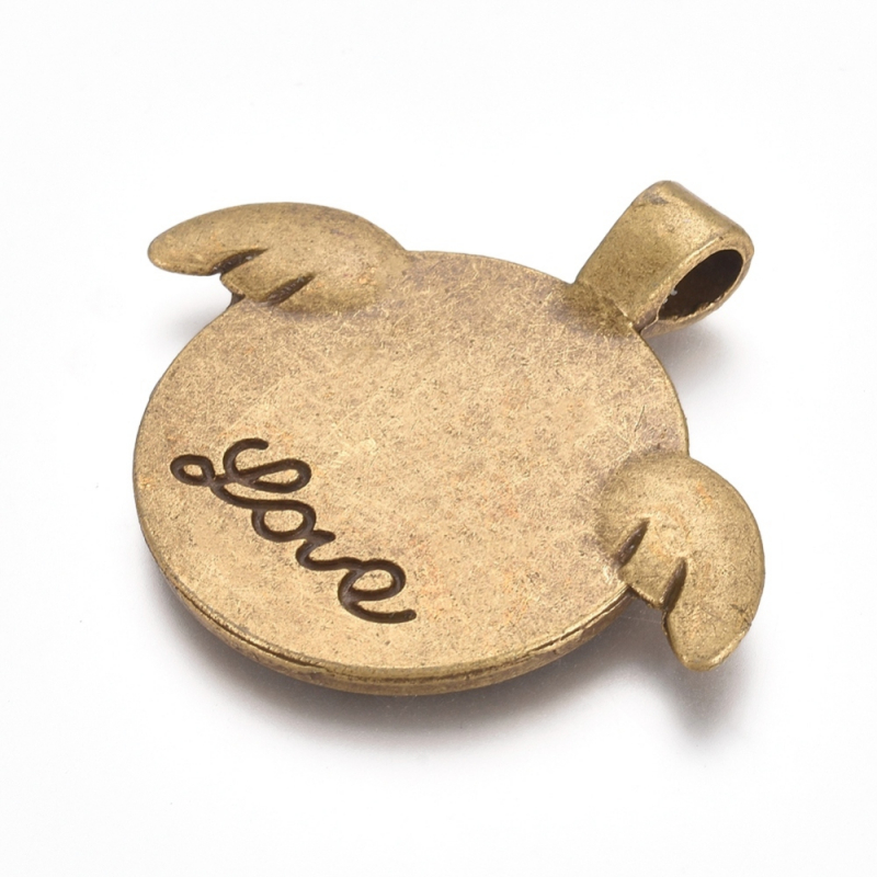 Medál alap antik bronz kör szárnnyal 25mm 1db - Image 2