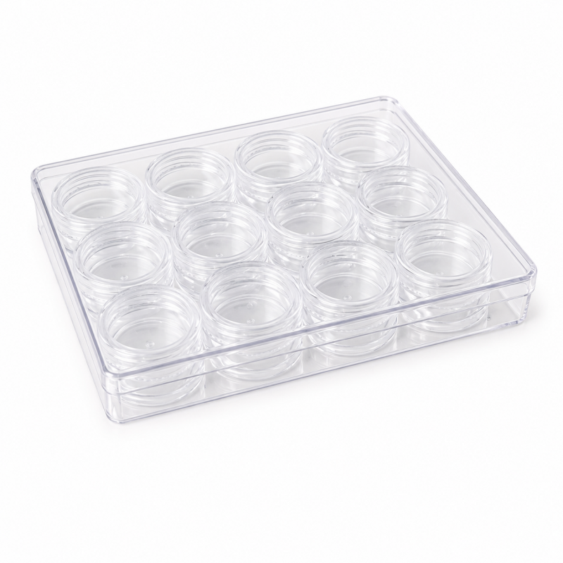 Műanyag kerek tégely 12x4ml