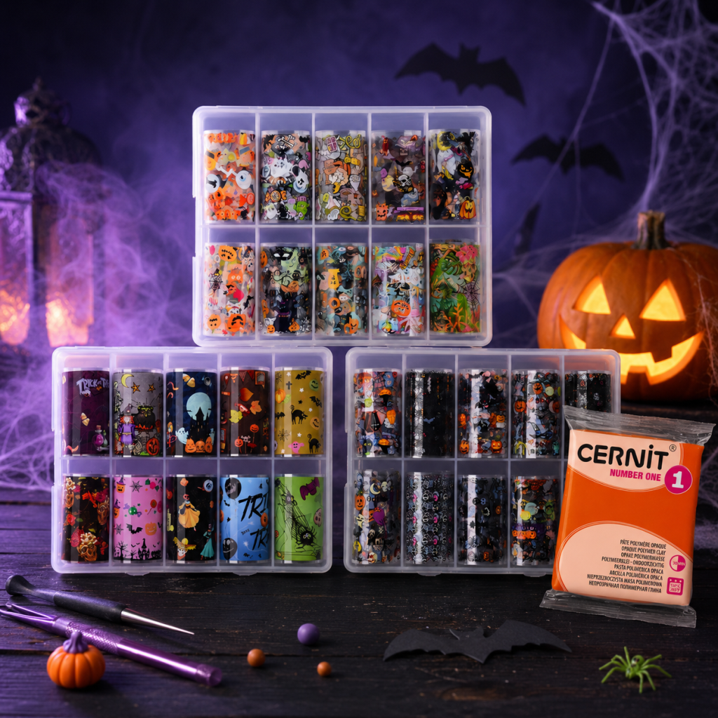 Halloween mintás transzferfóliák süthető gyurmához