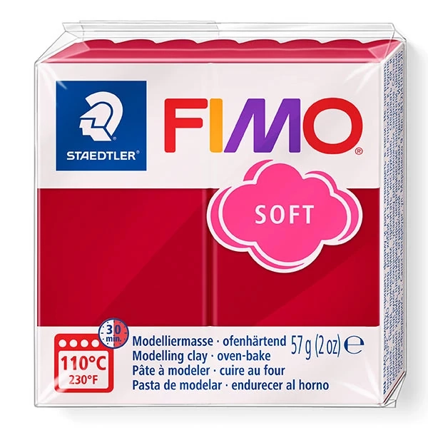 Fimo soft süthető gyurma meggypiros 57g